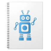 Blue Retro Robot Notitieboek (Voorkant)