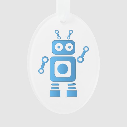Blue Retro Robot Ornament (voorkant)