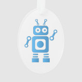 Blue Retro Robot Ornament (achterkant)