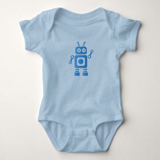 Blue Retro Robot Romper (Voorkant)