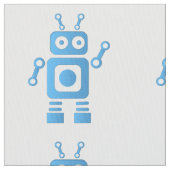 Blue Retro Robot Stof (Close Up)