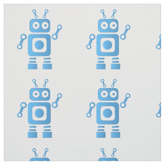 Blue Retro Robot Stof (Swatch)