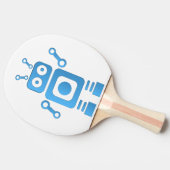 Blue Retro Robot Tafeltennisbatje (Zijkant)