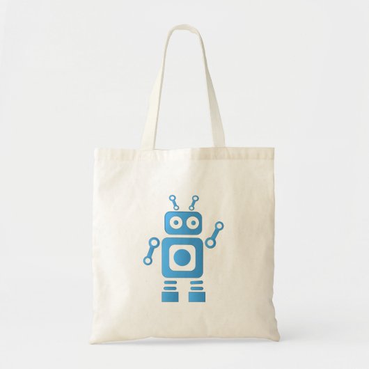 Blue Retro Robot Tote Bag (Voorkant)