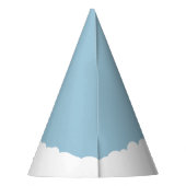 Blue Retro Rocket Ship Personalized Birthday Boy Feesthoedjes (Achterkant)