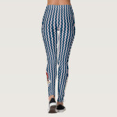Blue Retro Santa Claus Blue Ric Race Kerstmis Leggings (Achterkant)