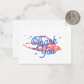 Blue Retro Script  slikken dan jij Notitiekaartje (Voorkant / Achterkant in situ)