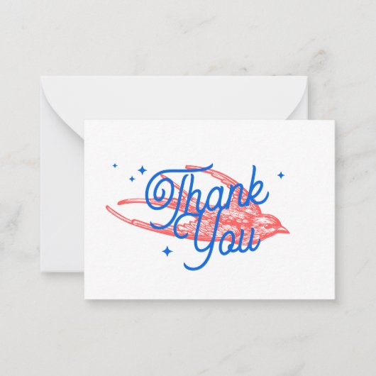 Blue Retro Script  slikken dan jij Notitiekaartje (Voorkant)