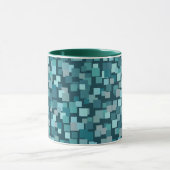 Blue Retro Squares Mok (Midden)