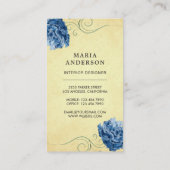 Blue Retro Stoel Meubelwinkel Interieurontwerper Visitekaartje (Achterkant)