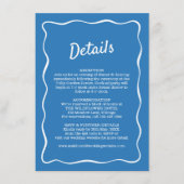 Blue Retro Stripes Wedding Details Card Informatiekaartje (Voorkant)