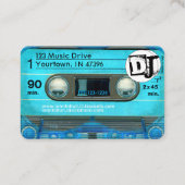 Blue Retro T4 Audiotape Cassette 80s DJ Business C Visitekaartje (Achterkant)