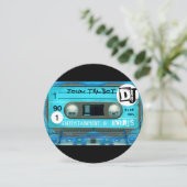 Blue Retro T4 Audiotape Cassette 80s DJ Business R Save The Date (Staand voorkant)
