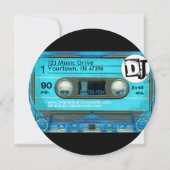 Blue Retro T4 Audiotape Cassette 80s DJ Business R Save The Date (Achterkant)