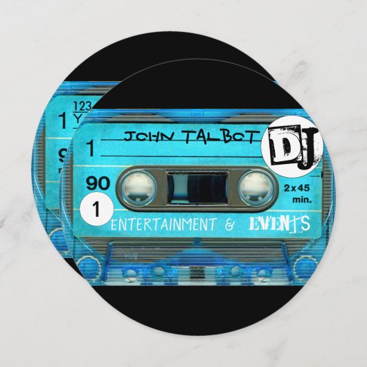 Blue Retro T4 Audiotape Cassette 80s DJ Business R Save The Date (Voorkant / Achterkant)