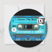 Blue Retro T4 Audiotape Cassette 80s DJ Business R Save The Date (Voorkant)