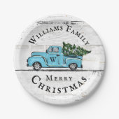 Blue Retro Truck Custom Paper Bord (Voorkant)