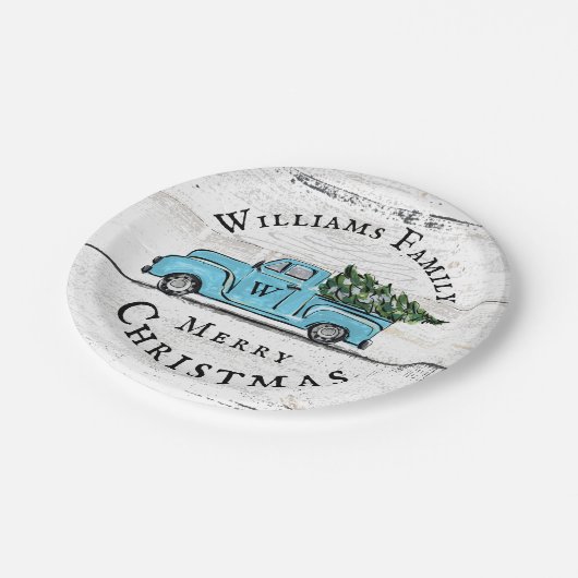 Blue Retro Truck Custom Paper Bord (Gekanteld)