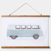 Blue Retro Van Nursery Decor Hangend Wandkleed (Voorkant)