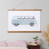 Blue Retro Van Nursery Decor Hangend Wandkleed (Slaapkamer)
