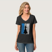 Blue Retro Violin Mom Violinist Moms Plays In Orch T-shirt (Voorkant volledig)