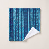 Blue Retro Wave Unique Cool Patroon Bad Handdoek (Wasdoekje)