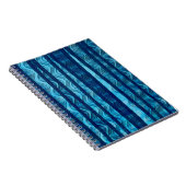 Blue Retro Wave Unique Cool Patroon Notitieboek (Rechterzijde)