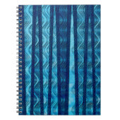 Blue Retro Wave Unique Cool Patroon Notitieboek (Voorkant)