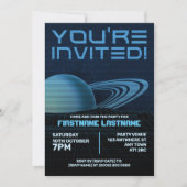 Blue Retrowave Party Uitnodiging (Voorkant)