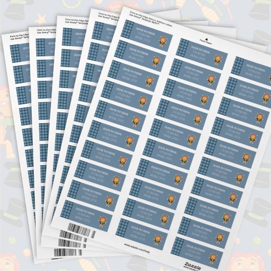 Blue Return Address Label with Circus Lion 