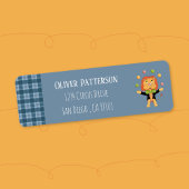 Blue Return Address Label with Circus Lion 