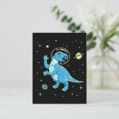 Blue Rhabdodon Dinos in de ruimte Briefkaart (Staand voorkant)