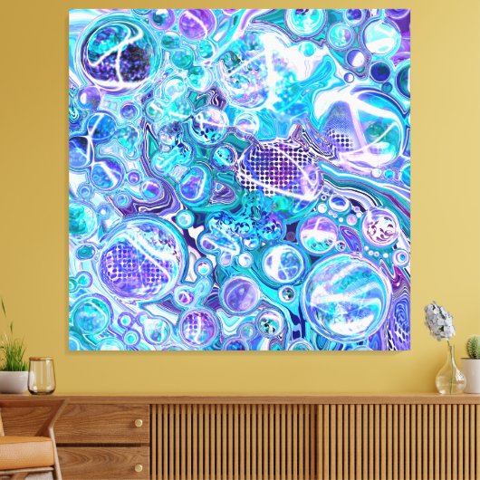 Blue Rhapsody | Abstracte kunst Canvas Afdruk (Insitu (Woonkamer))