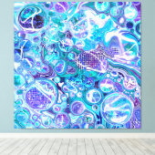 Blue Rhapsody | Abstracte kunst Canvas Afdruk (Insitu (Houten vloer))