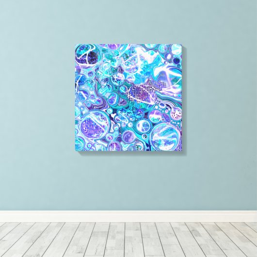 Blue Rhapsody | Abstracte kunst Canvas Afdruk (Insitu (Houten vloer))