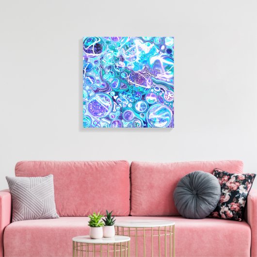 Blue Rhapsody | Abstracte kunst Canvas Afdruk (Insitu (Woonkamer))