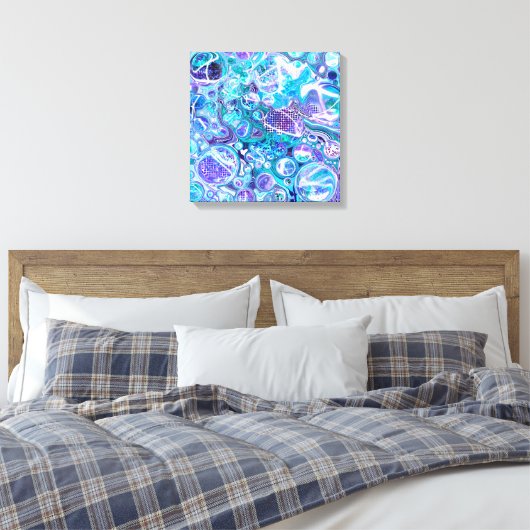 Blue Rhapsody | Abstracte kunst Canvas Afdruk (Insitu (Slaapkamer))
