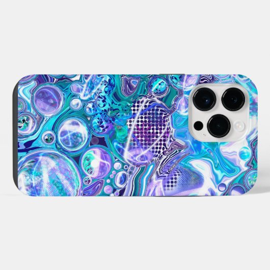 Blue Rhapsody | Abstracte kunst iPhone Hoesje (Achterkant horizontaal)