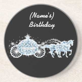 Blue Rhinestone Cinderella Carriage Onderzetter