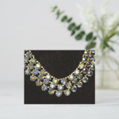 Blue Rhinestone  Ketting Briefkaart (Staand voorkant)