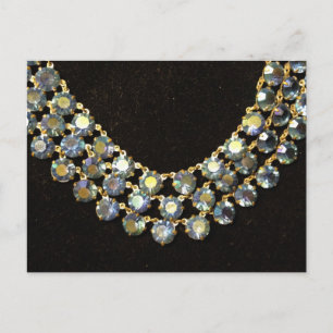 Blue Rhinestone  Ketting Briefkaart