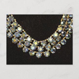 Blue Rhinestone  Ketting Briefkaart