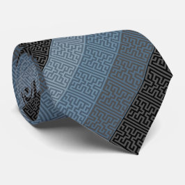 Blue Rhythm Geometric Strip Stropdas