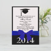 Blue Ribbon Afstuderen Uitnodiging (Staand voorkant)