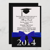 Blue Ribbon Afstuderen Uitnodiging (Voorkant / Achterkant)