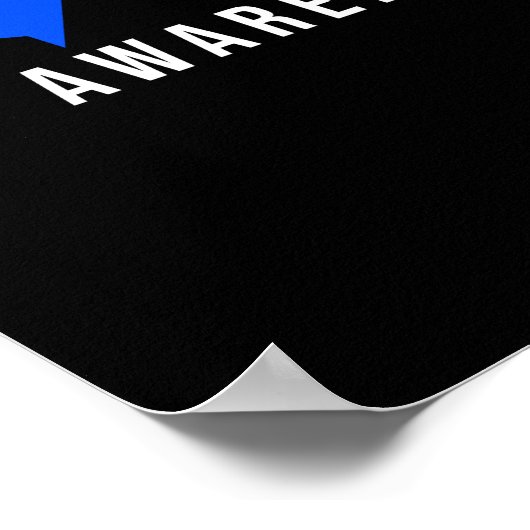 Blue Ribbon ALS Awareness Heartbeat Poster (Hoek)