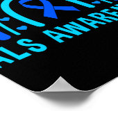Blue Ribbon ALS Awareness Rainbow Poster (Hoek)