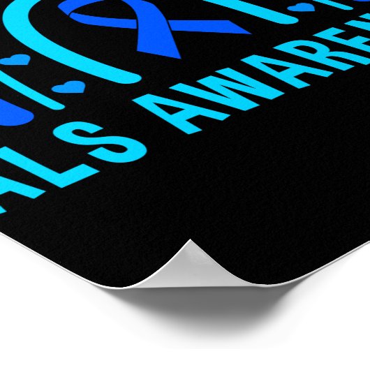 Blue Ribbon ALS Awareness Rainbow Poster (Hoek)