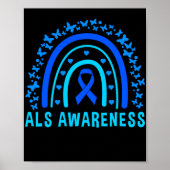Blue Ribbon ALS Awareness Rainbow Poster (Voorkant)