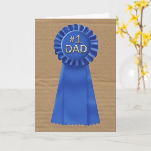 Blue Ribbon award voor papa Kaart (Gele Bloem)